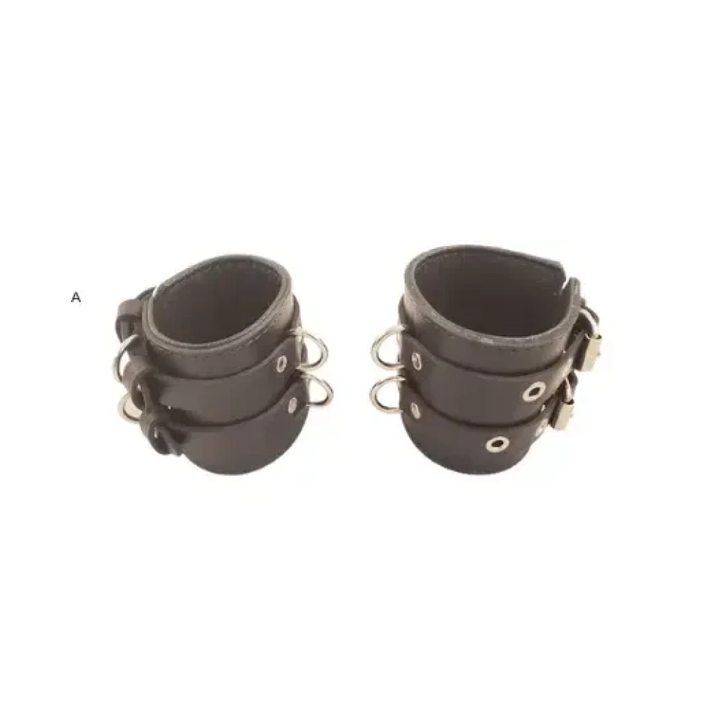 Black Double Buckle Handcuffs