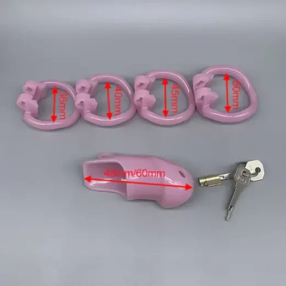 Custom Chastity Cage with 4 Active Sizes Rings