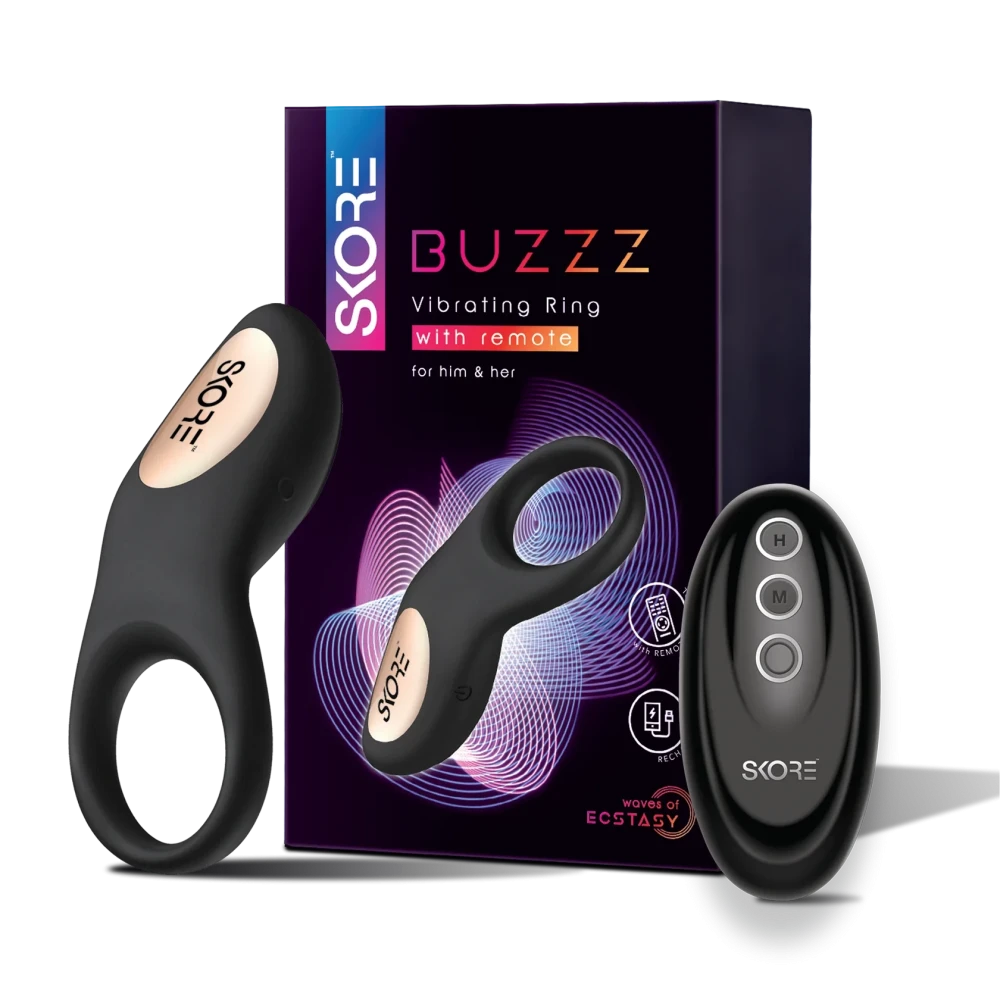 Skore Buzzz - Rechargeable Vibrating Ring with Remote For Him & Her